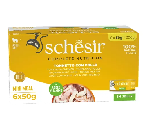 Schesir C&B Adult Cat Box (Тунец и курица в желе), 50 г х 6 шт