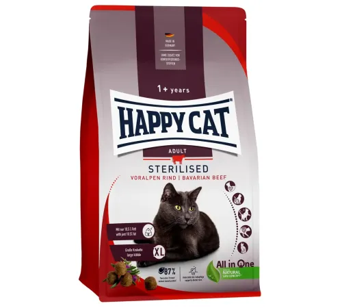 Happy Cat Sterilised Voralpen-Rind (Баварская говядина) 4 кг