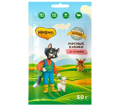 Мнямс Мясные кубики из ягненка для кошек (Фермерская Ярмарка), 50 г