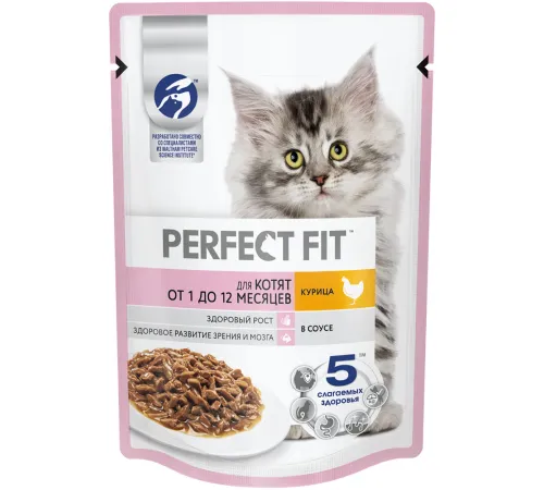 Perfect Fit для котят от 1 до 12 месяцев (Курица в соусе) 75 г