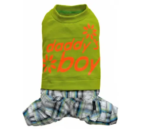 Doggy Dolly Комбинезон Daddy boy клетчатый с салатовой футболкой, M