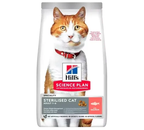 Hill's Science Plan для взрослых стерилизованных кошек (Лосось), 3 кг