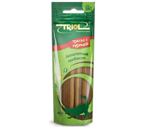 Triol PT31 Колбаски из курицы с треской, 40 г