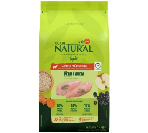 Guabi Natural Dog Medium & Large Light (Индейка, овес), 12 кг