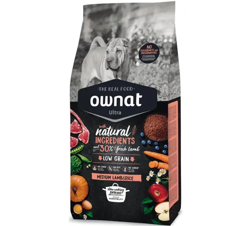 OWNAT Ultra Medium Dog (Ягненок и рис), 3 кг