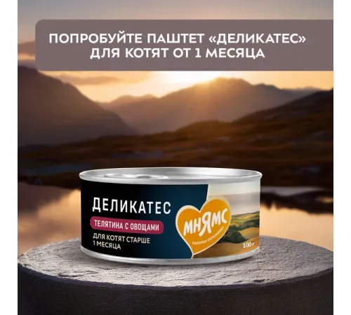 Мнямс Деликатес Куриное филе с козьим молоком в соусе для котят, 50 г