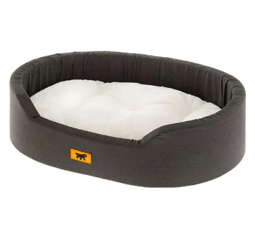 Ferplast Лежанка DANDY с мехом, серый/бежевый 45 F, 45x35x13 см