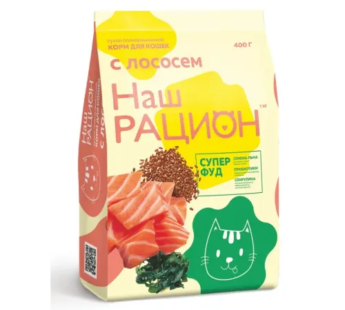 Наш рацион корм для кошек (Лосось), 400 г