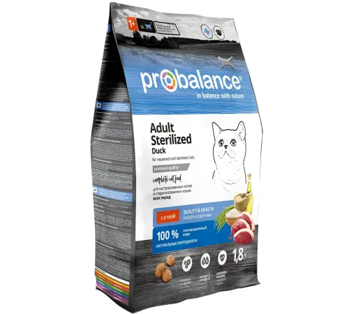 ProBalance Cat Sterilized (Утка), 1,8 кг