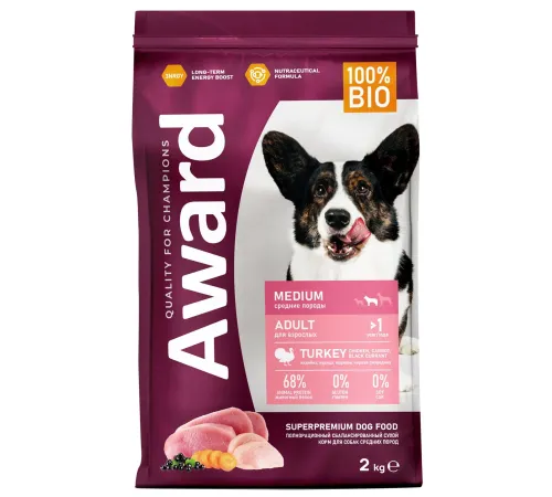 Award Adult Medium Dog (Индейка, курица), 2 кг