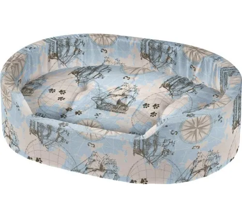 Ferplast Софа DANDY 55 Cotone, карта мира на голубом