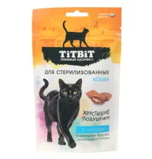 ТИТБИТ Хрустящие подушечки для стерилизованных кошек с лососем, 60 г