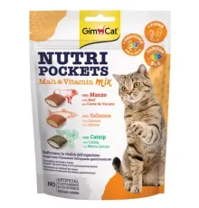 GimCat Nutri Pockets Malt-Vitamin Mix (говядина, рыба, кошачья мята), 150 г