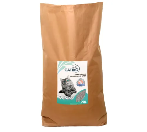 CATIKO Наполнитель комкующийся (Детская пудра), 15 кг/20л