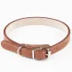 Mr.Kranch Ошейник кожаный прямой, коричневый, 33-40 см