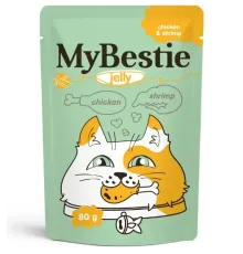 MyBestie для кошек (Курица и креветки в желе), 80 г