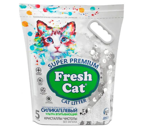 Fresh Cat Силикагелевый наполнитель Кристаллы чистоты, 5 л