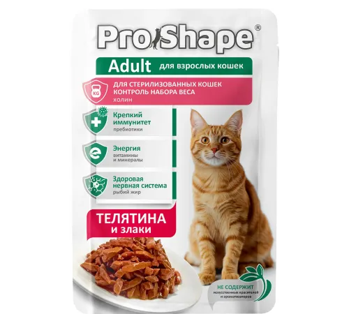 ProShape Пауч Adult Cat (Телятина, злаки), 75 г
