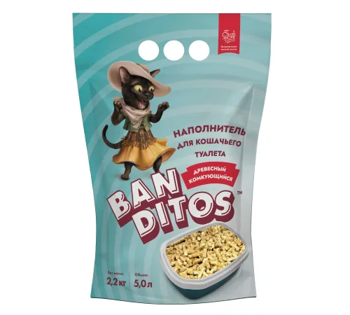 Banditos Наполнитель древесный, 5 л/2,2 кг