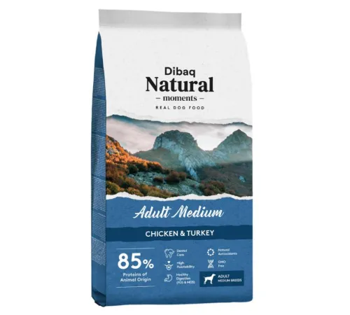 Dibaq Natural Moments Adult Medium (Курица, индейка), 15 кг