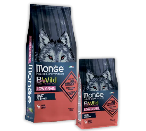 Monge Dog BWild Low Grain Adult All Breeds (Оленина), 12 кг