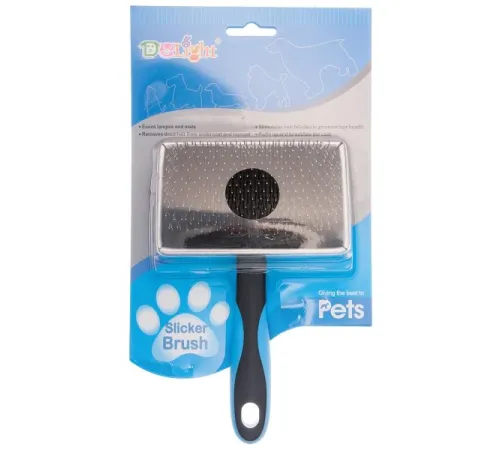 DeLIGHT Пуходерка металл. длиннозубый супержесткий корд XXL