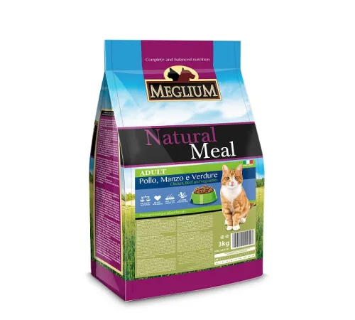Meglium Cat Adult (Курица, говядина, овощи), 1,5 кг