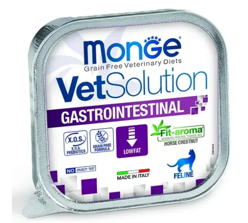 Monge Консервы VetSolution Gastrointestinal Cat Low fat (Курица, свинина), 100 г