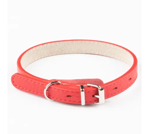 Mr.Kranch Ошейник кожаный прямой, красный, 48-60 см