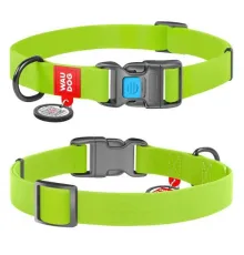 Collar Ошейник Waudog Waterproof, салатовый 25 мм, 35 - 58 см