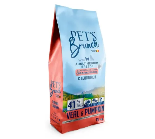 Pet's Brunch Adult Medium Breeds (Телятина и тыква), 11 кг