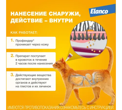 Elanco Профендер для кошек от 2,5 до 5 кг, 1 пипетка