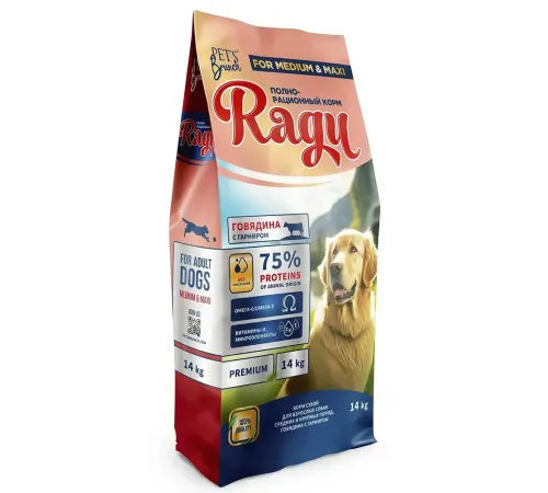 Pet's Brunch Ragu Adult Medium & Maxi Breeds (Говядина с гарниром), 14 кг