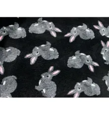 ProFleece Коврик меховой Кролики 1х1,6 м, черный/серый/розовый