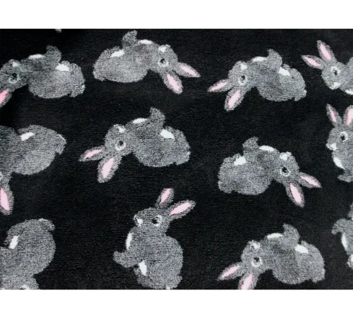 ProFleece Коврик меховой Кролики 1х1,6 м, черный/серый/розовый