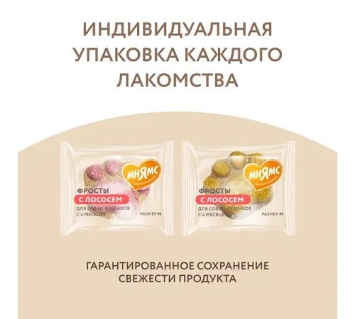 Мнямс Фросты с лососем, манго и питахайей, размер М, 1 шт