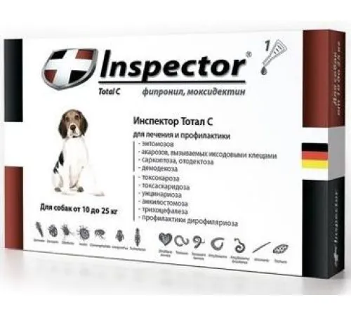 Экопром Inspector Total C для собак от 10 до 25 кг 2,5 мл