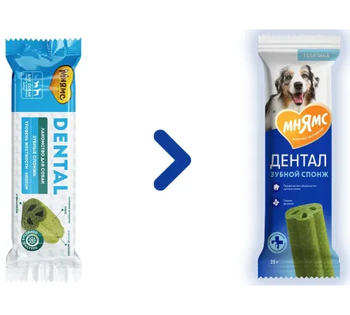 Мнямс DENTAL Зубные спонжи с эвкалиптом, 25 г
