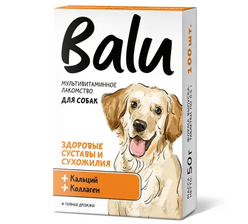 BALU Здоровые суставы и сухожилия Лакомство мультивитаминное для собак, 100 таб