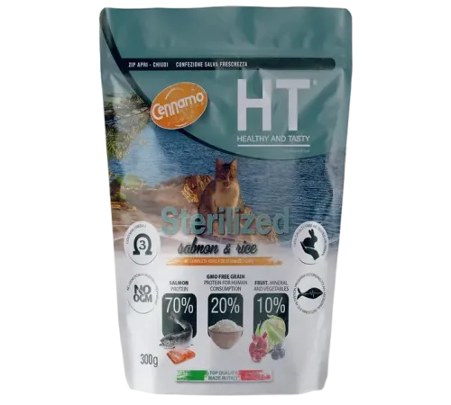 Cennamo HT Sterilized Cat (Лосось, рис), 300 г