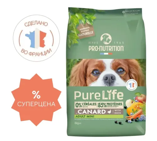 Flatazor Pure Life Adult Mini Dog (Утка), 8 кг