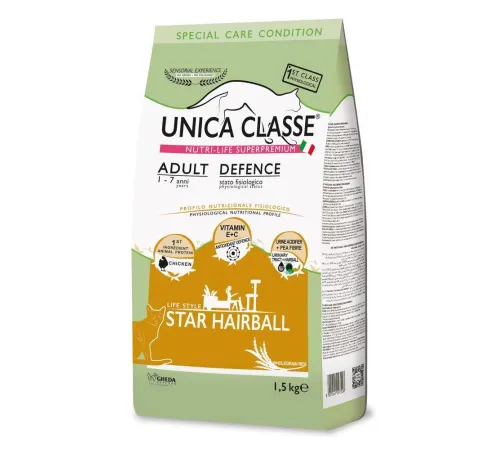Unica Classe Adult Defence Star Hairball (Курица) 1,5 кг