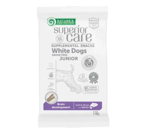 Nature's Protection Superior Care White Dogs Grain Free Brain development (Лосось), 110 г