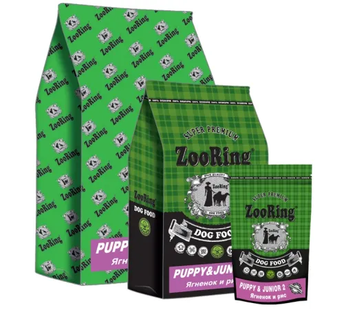 ZooRing Puppy&Junior 2 (Ягненок, рис), 10 кг