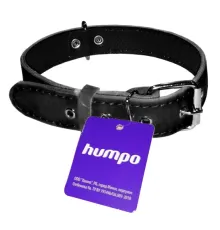 Humpo Ошейник ЧИП, кольцо посредине, подшитый черный, 35 мм/50-65 см