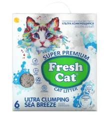 Fresh Cat Комкующийся наполнитель Морской бриз, 6 л