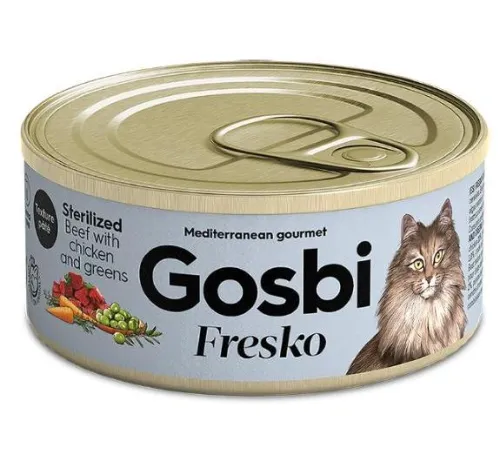 Gosbi Fresko Sterilized (Говядина, курица, зелень) 70 г