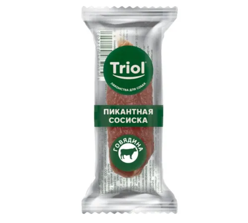 Triol Пикантные сосиски из говядины для собак, 500 г (банка)