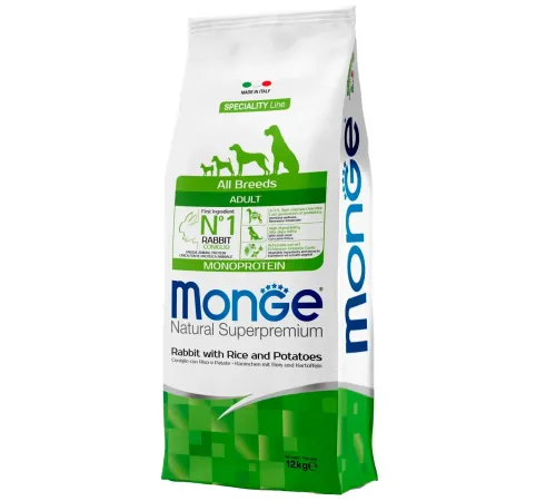 Monge Dog Speciality Adult All Breeds (Кролик, рис), 12 кг