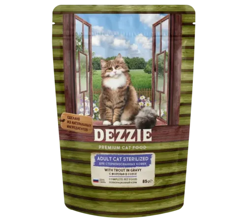 Dezzie Sterilized Cat Форель в соусе, 85 г